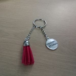 Young and Strong Red Tassel Keychain